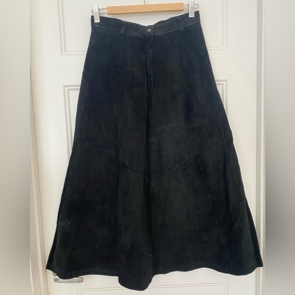 Sahara A-Line real suede maxi skirt - Picture 2 of 11